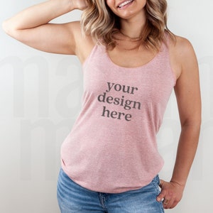 6733 Mockup Desert Pink, Desert Pink Next Level 6733 Mock Up, Tank Top Mock up, Summer Mockup, Next Level Mock-Up, Racerback Mock-up