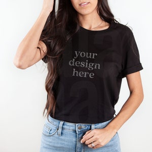 Bella Canvas Black TShirt Mockup, Bella Canvas 3001 Mockup, Lifestyle Mockup, Black T-Shirt Mockup, Black Shirt Mockup, Model Mockup