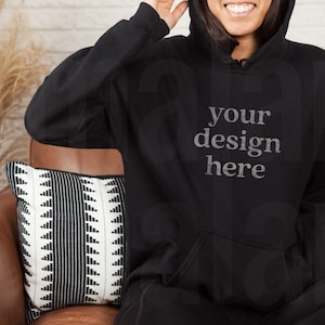 Gildan 18500 Mockup, Black Hoodie Mockup, Model Mockup, Gildan Hoodie Mockup, Sweatshirt Mockup, Hoodie Mockup, Shirt Mockup