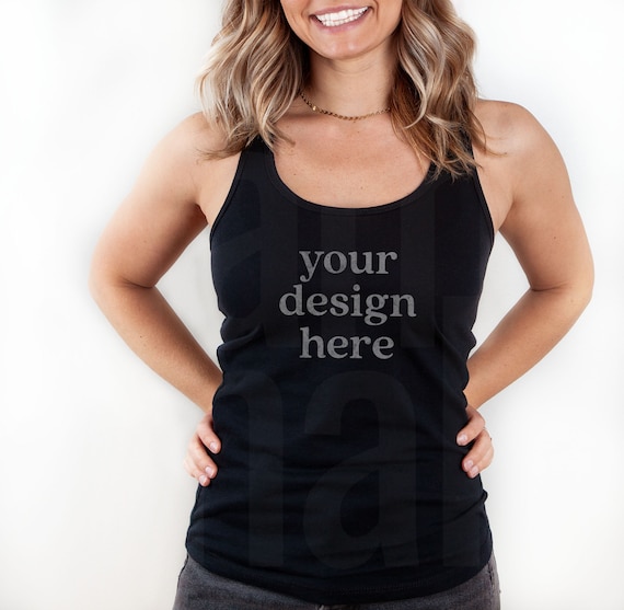 Next Level 1533 Mockup, Model Mockup, Black Tank Top Mockup, Black NL 1533, Next Level Mockup, Racerback Tank Mockup