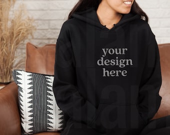 Gildan 18500 Mockup, Zwarte Hoodie Mockup, Model Mockup, Gildan Hoodie Mockup, Sweatshirt Mockup, Hoodie Mockup, Shirt Mockup