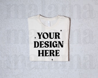 Natural Bella Canvas 3001 Mockup, 3001 Shirt Mockup, Natural Tshirt Mockup, Bella Canvas Mockup, Bella Canvas 3001 Natural Flat Lay