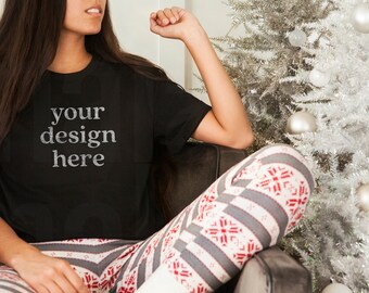 Bella Canvas 3001 Mockup, Bella Canvas 3001 Black T Shirt Mockup, Black T Shirt Mockup, Model Tshirt Mockup, Cool Tshirt Mockup