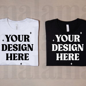 Couple Mockups, Bella Canvas 3001 Couple Mockup, White T-shirt Mockup, Black 3001 Mockup, Group Shirt Mockups, Matching Shirts Mockup