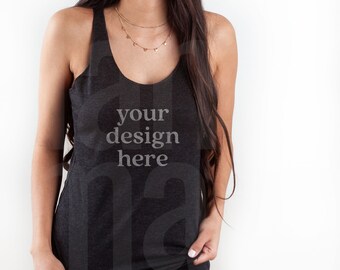 Next Level 6733 Mockup, Next Level 6733 Vintage Black Mockup, Next Level 6733 Racerback Mockup, Model Mockup, Spring Mockup