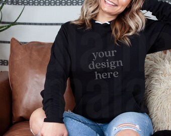 3719 Mockup, Bella Canvas 3719 Mockup, Bella Canvas Hoodie Mockup, Sweatshirt Mockup, Bella Canvas Black Hoodie Mockup