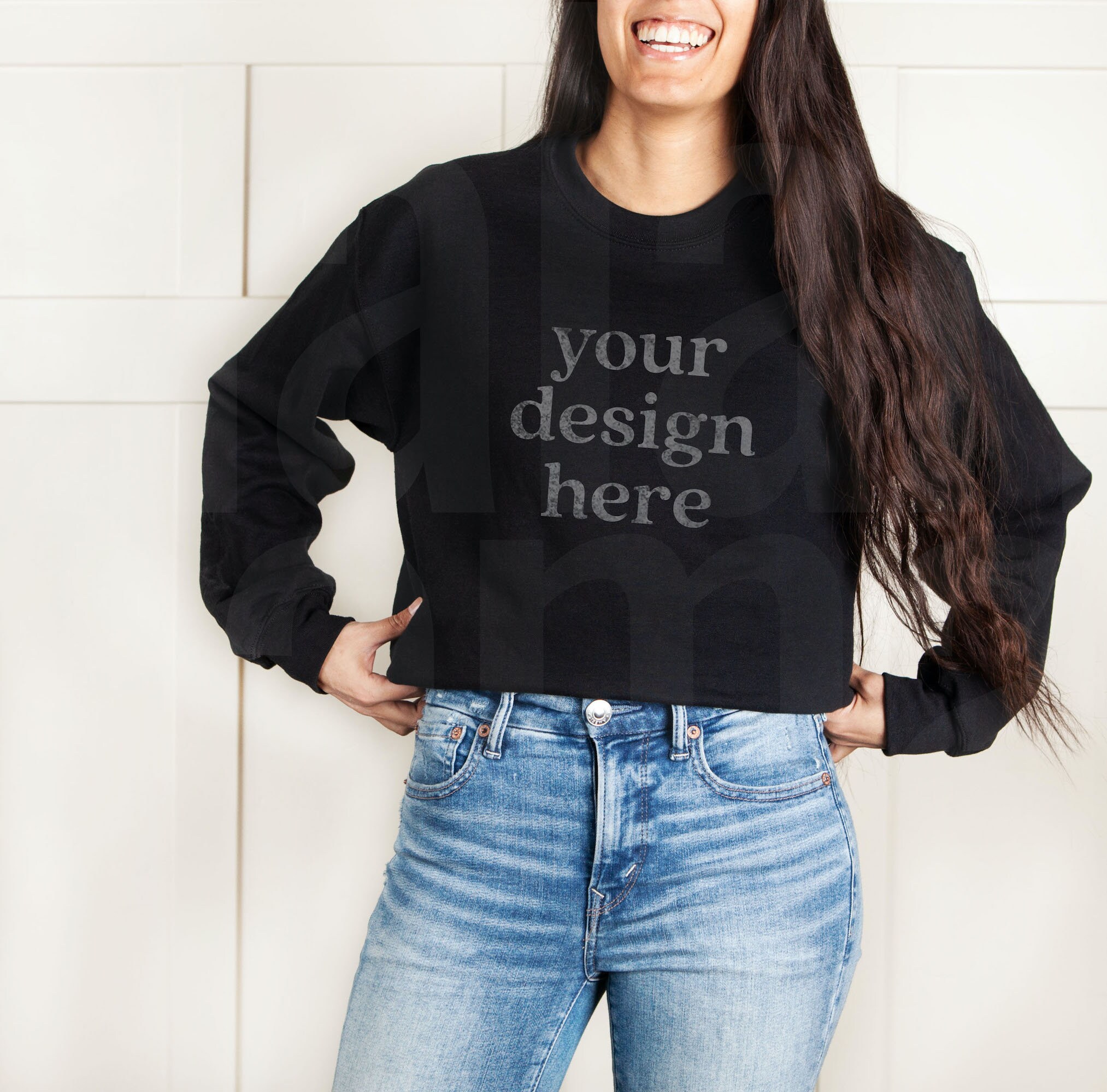 Download Gildan 18000 Mockup Gildan Black Sweatshirt Mockup | Etsy