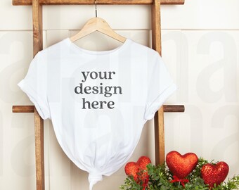 Bella Canvas 3001 Mockup, Valentine's Day Mockup, Bella Canvas White T Shirt Mockup, White T Shirt Mockup, Hanging Mockup, 3001 White