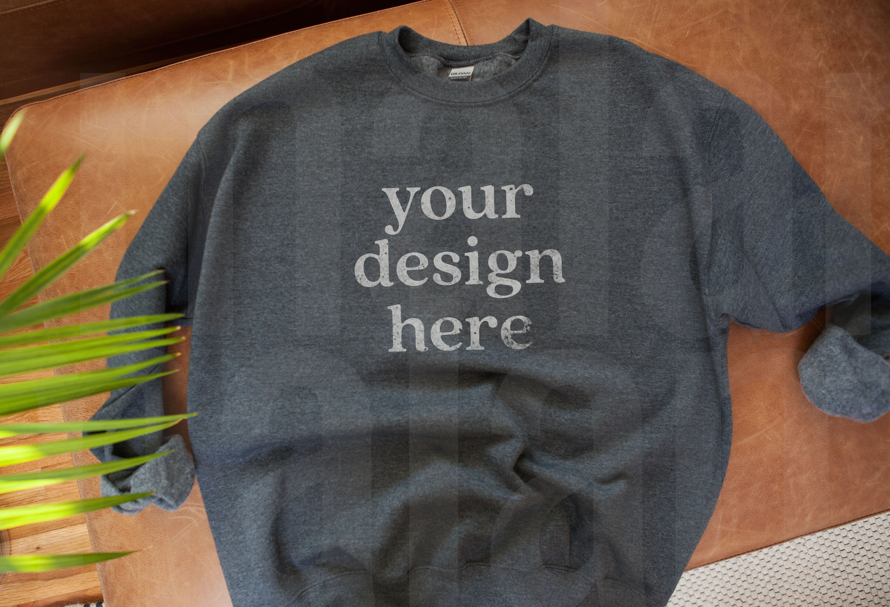 Download Gildan 18000 Mockup Gildan Dark Heather Sweatshirt Mockup Etsy