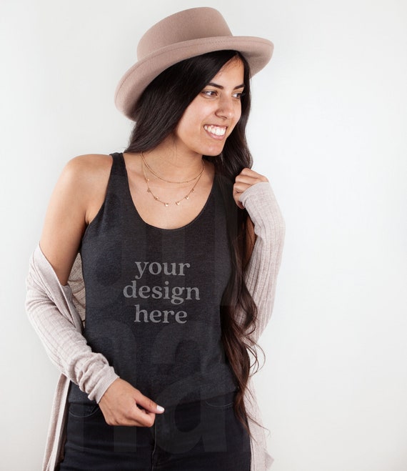 Vintage Black Mockup, Next Level 6733 Mockup, Next Level 6733 Vintage Black Mockup, Racerback Mockup, Model Mockup, Spring Mockup