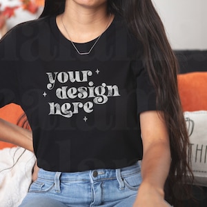 Halloween Mockup, Black 3001 Mockup, Bella Canvas 3001 Black T Shirt Mockup, Black T Shirt Mockup, Cute Tshirt Mockup, Boho Mockup