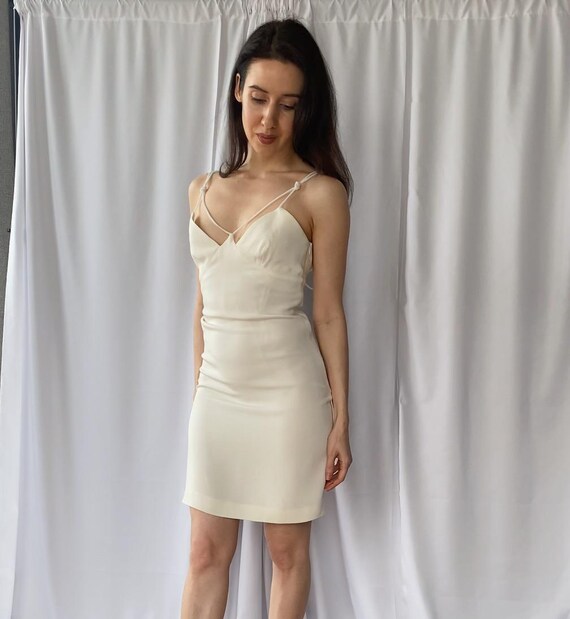90s slip mini dress XXS/XS Size Emporio Armani Vintage White With Open Back xl Gabrielle Hunter Green Open Color:Rose Measurements from size 0