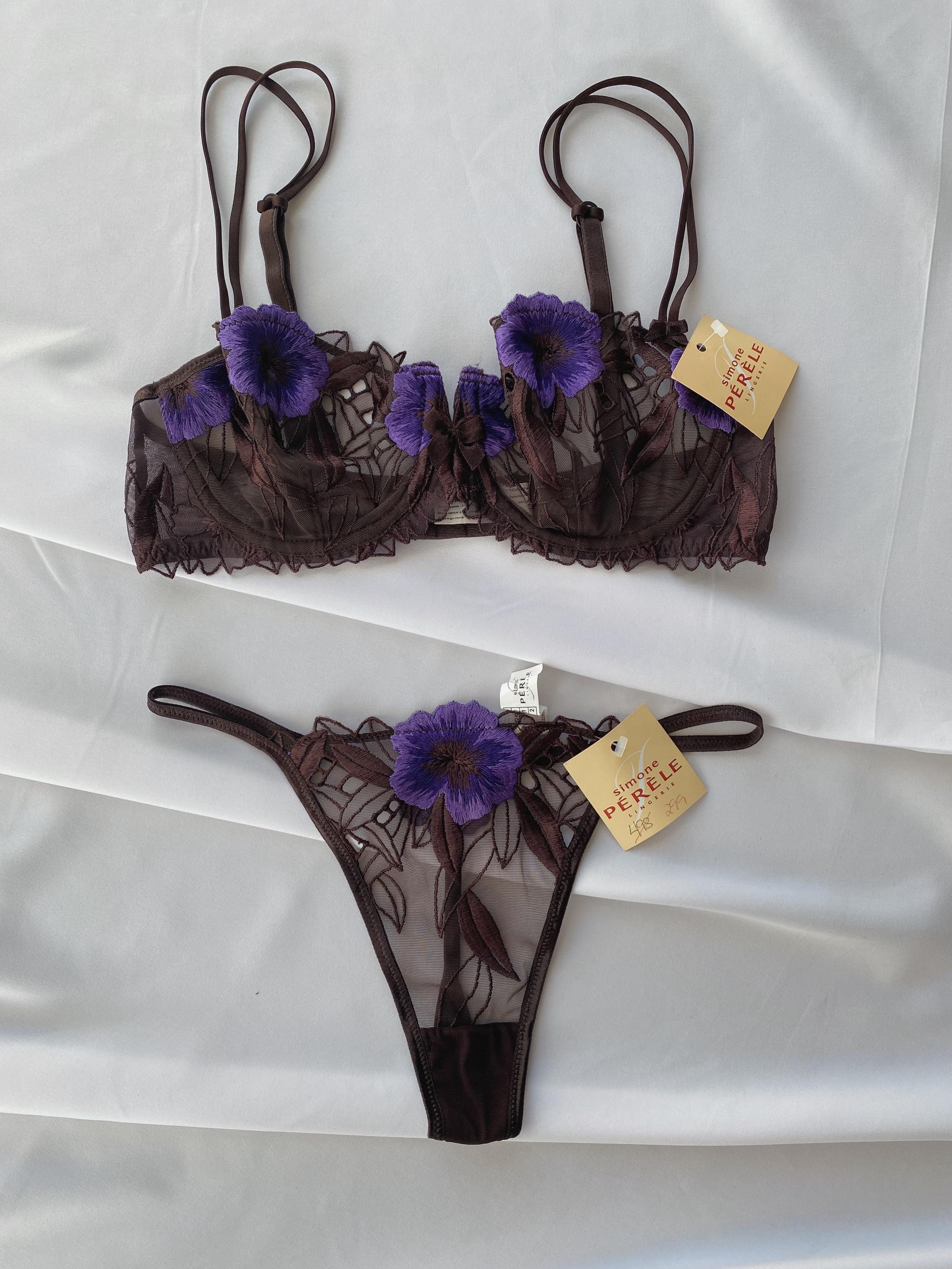 1990s Vintage Rare SIMONE PERELE Deadstock Lingerie Set 70D S, 90s