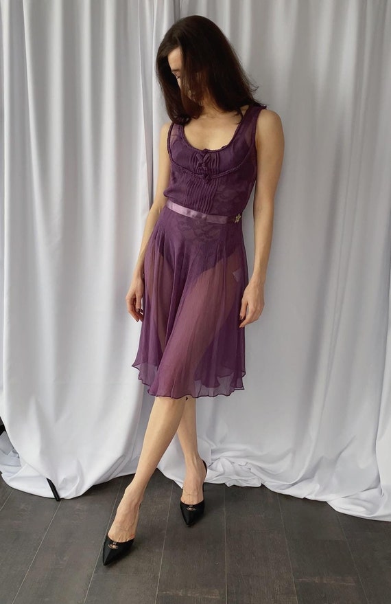 lilac sheer dress Milla Women's Sheer Sleeves Maxi Tulle Dress