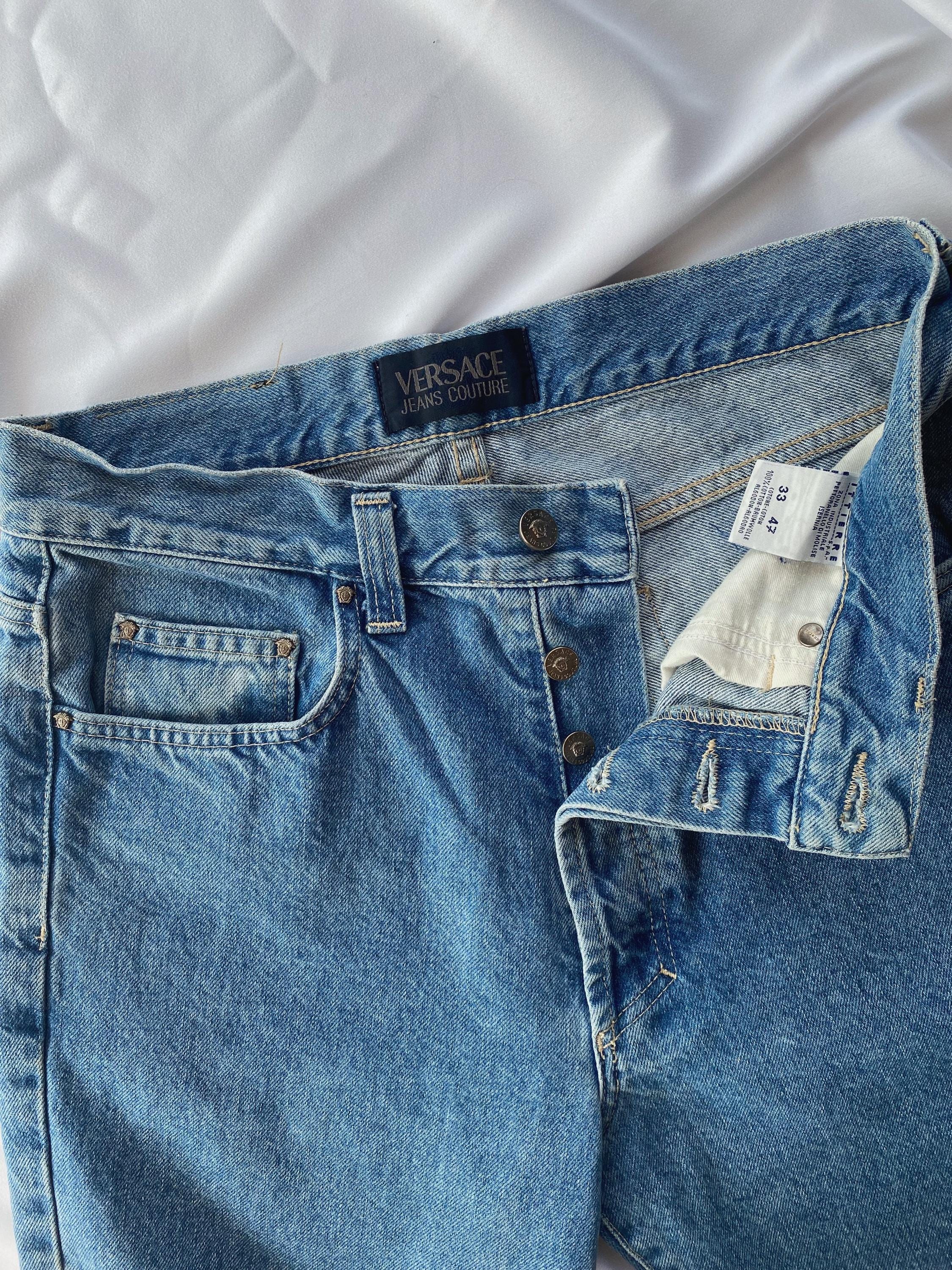 Size 33/47 M/L 90s Vintage VERSACE JEANS Couture Light Blue Denim