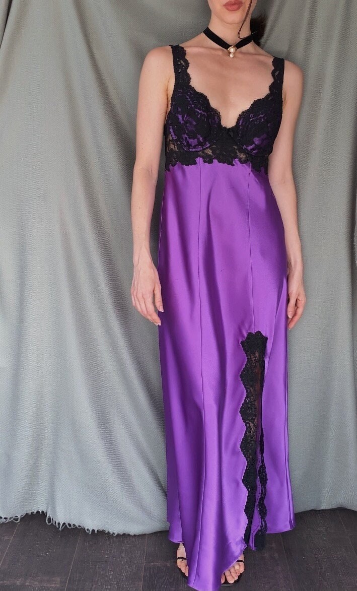 Early 00s Vintage VICTORIA'S SECRET Long Purple Satin and - Etsy