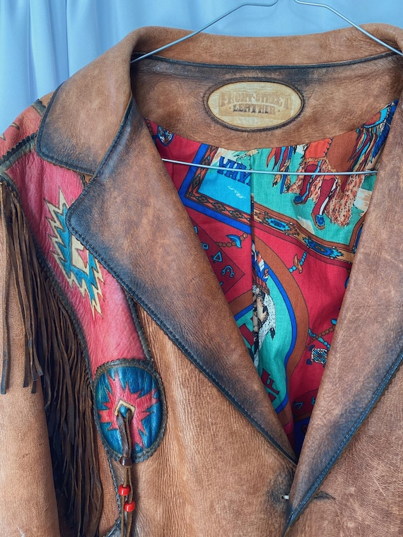 ジャケット・アウター vintage western fringe design leather jk vintage western fringe design leather jk