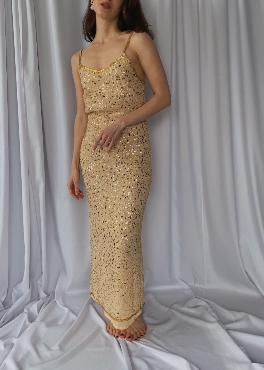 90s Beaded Organza Gown (S)