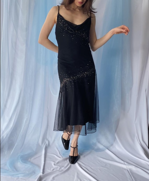 beaded slip dress Wing-Embellished Beaded Slip Dress, LIGHT BLUE / UK / 8