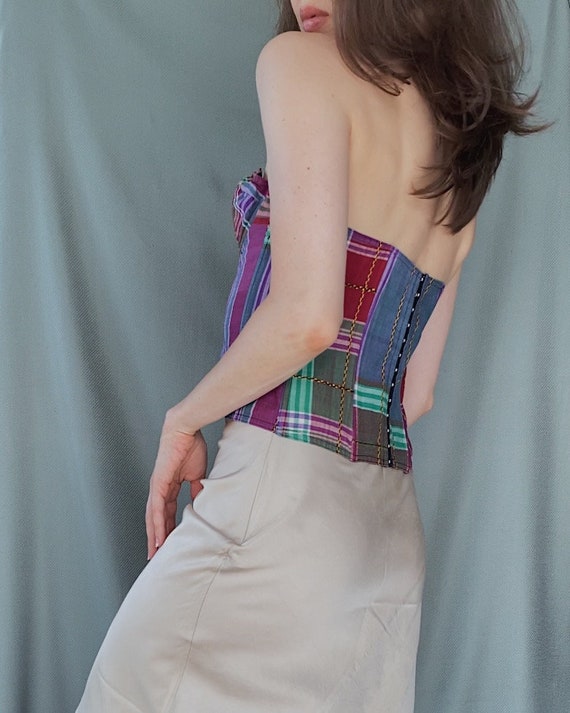 1980s/90s vintage CHANTAL THOMASS cotton tartan c… - image 6