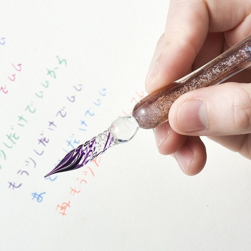 16 Piece Crystal Glass Dip Pen Set Etsy