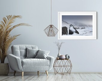 Blue pastel light, Hen Mountain in the Snowy Mournes, landscape photography Print