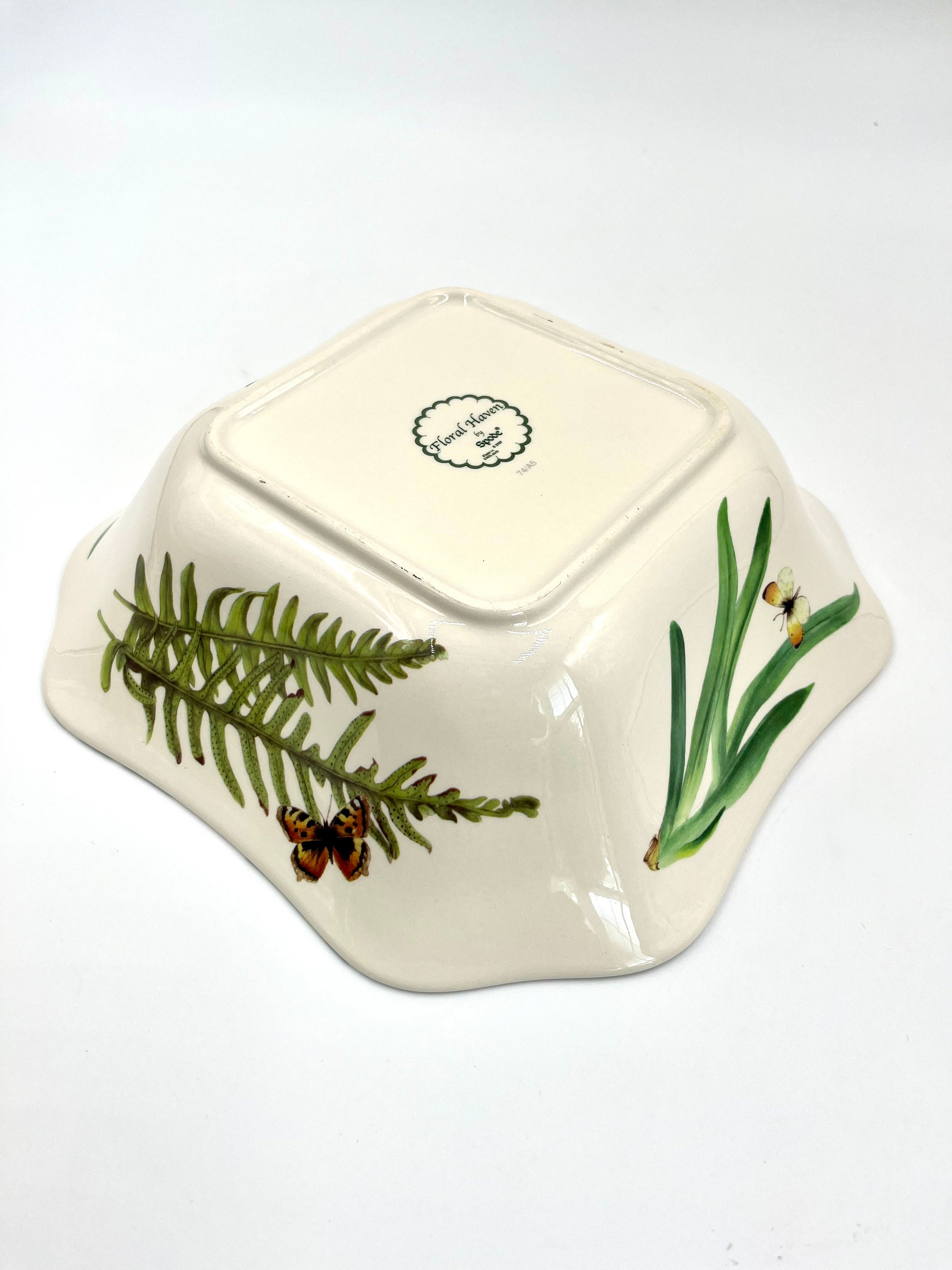 Spode Floral Haven 9 Inch Square Serving Bowl Discontinued Etsy