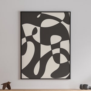 Abstract Printable Wall Art Black and White Modern Aesthetic Print Minimalist Poster Instant Download