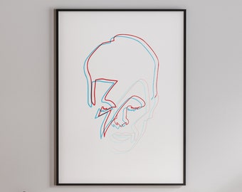 David Bowie Poster Abstract Printable Wall Art Trendy Wall Art Modern Aesthetic Print Minimalist Poster Instant Download Album Art Poster