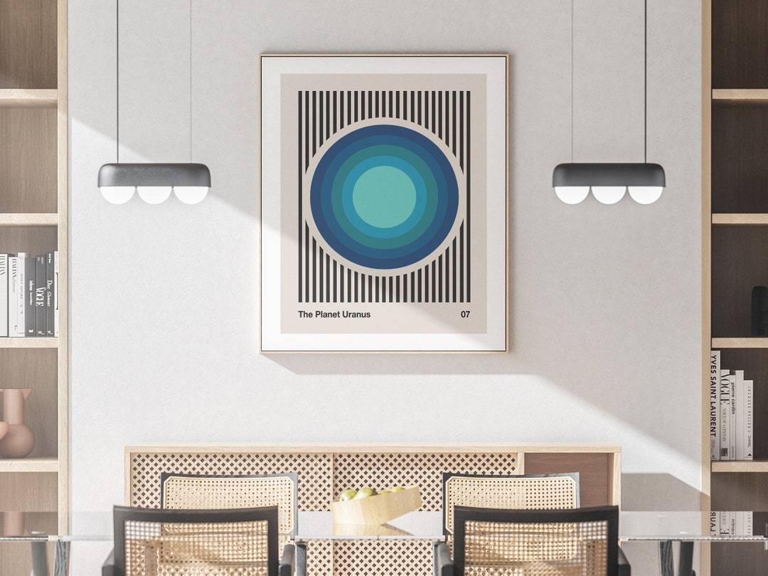 Vintage Space Bauhaus Poster, Space Home Decore, Retro Space Wall Art ...