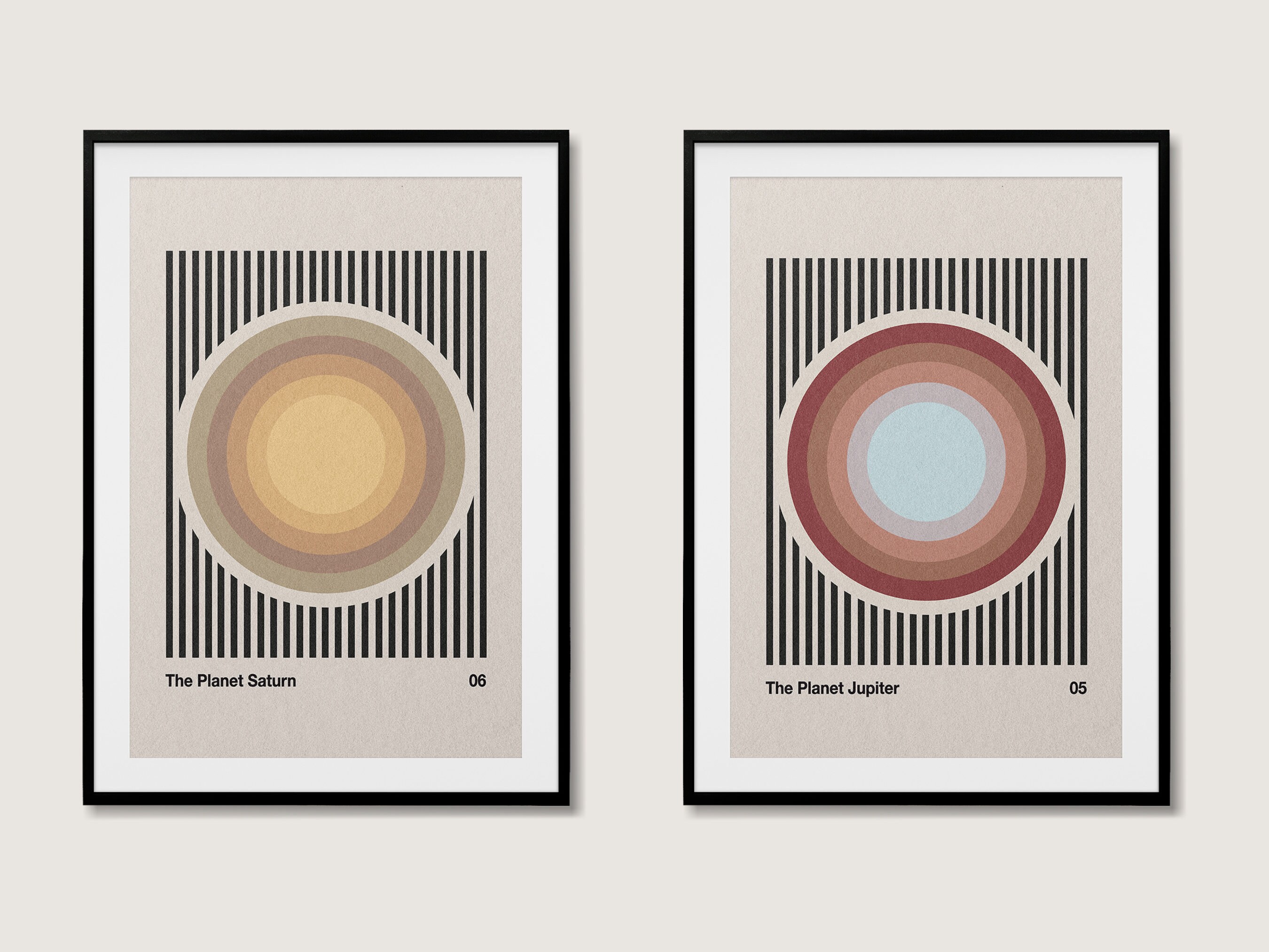 Space Art Set of 8 Bauhaus Planets Poster, Downloadable Art Print ...