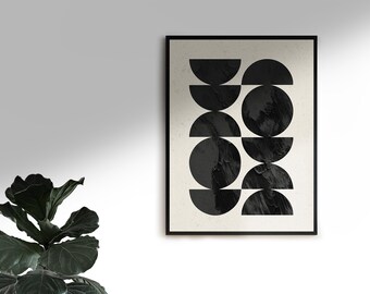 Mid Century Modern Geometric Shapes Art Print (Digital Download)