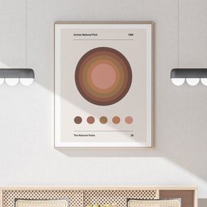 Mid Century Modern Arches National Park Poster Downloadable - Etsy