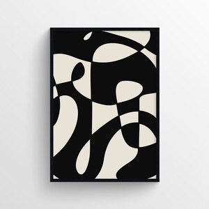Abstract Printable Wall Art Black and White Modern Aesthetic Print ...