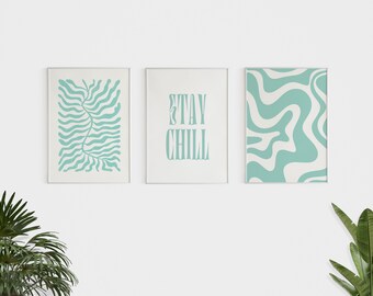 Abstract Boho Print Set of 3, Neutral Wall Art, Minimal abstract wall art, Scandinavian Printable Digital download, Pastel Nursery Decor