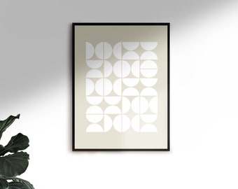 Mid Century Modern Wall Art, Abstract Geometric Digital Art, Abstract Wall Decor, Neutral Wall Art, Printable Wall Art, Digital Download