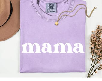 Mama Shirt | Comfort Colors Mama Tee | Mothers Day Gift | Minimalist Mom T-Shirt | Cute Pastel Graphic Tee