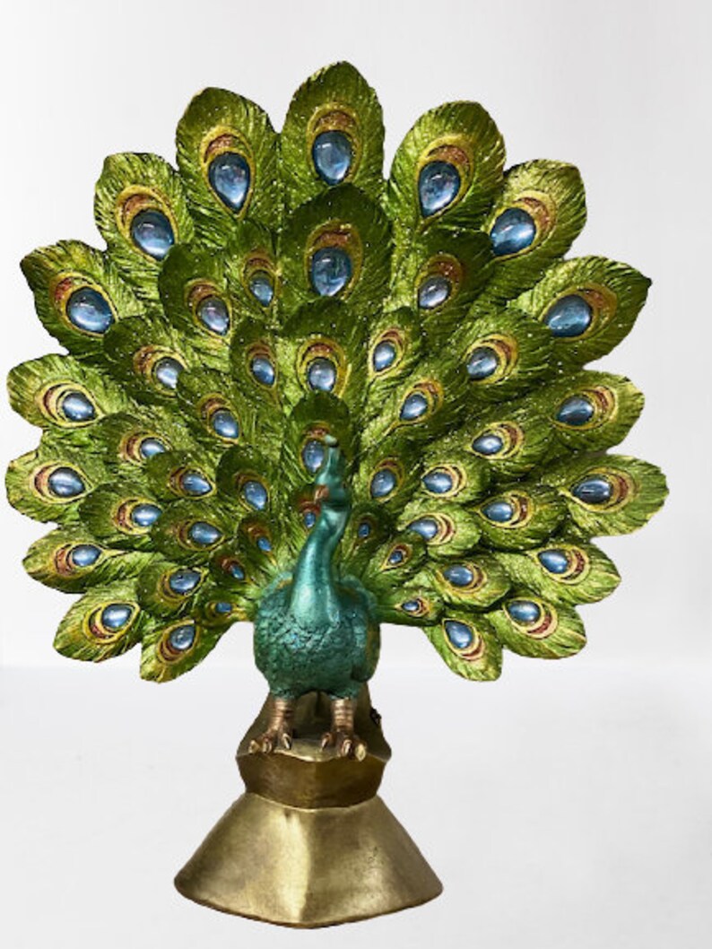 Peacock Figurine Art Statue for Home Decoration Etsy