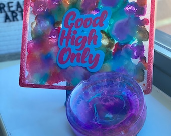 Juego de bandeja y cenicero de resina para liar. Solo buena calidad