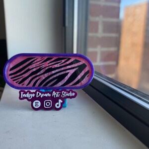 Resin zebra print trinket tray