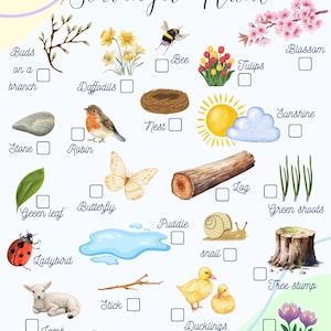 Spring Scavenger Hunt Printable for Kids – Nature Walk Checklist for Kids | Outdoor Learning Activity | EYFS & KS1 | Instant Download