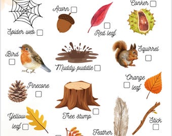 Autumn Scavenger Hunt – Printable Kids Activity | Fall Nature Walk Game | Digital Download