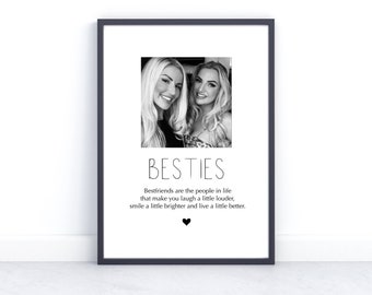 Besties Photo Personalised Print, Best Friend Gift, Friendship Print, Best Friends Customised, Girlfriends Keepsake, Besties