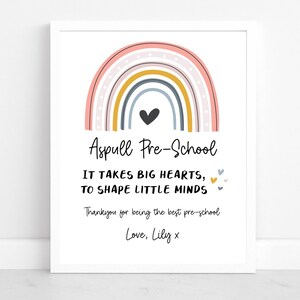 Nursery Teacher School Thankyou Personlised Print, Teacher Gift, Nursery/School/Pre-School Print, School Leaver Print , Nursery Keepsake