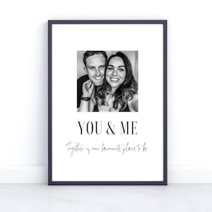 You & Me Valentines Photo Personalised Print, Valentine’s Gift, Couples Print, Partner Customised, Valentines Keepsake, Boyfriend/Girlfriend