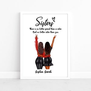 SISTERS Personalised Print, SISTERS Customised Gift, Sister Keepsake, Birthday/Christmas Sister Print