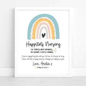 Nursery Teacher School Thankyou Personlised Print, Teacher Gift, Nursery/School/Pre-School Print, School Leaver Print , Nursery Keepsake