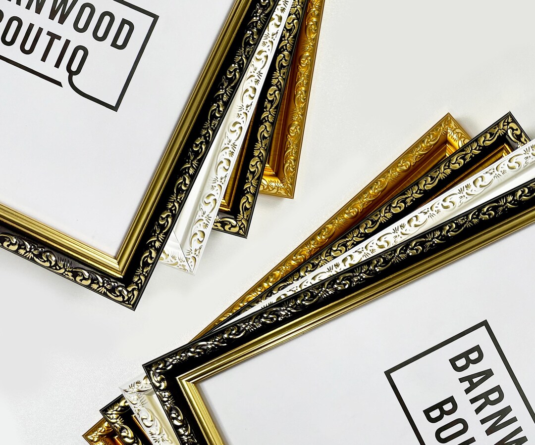 Ordinary Photo Frame Custom Ornate Vintage Picture Frames Set – Gold & Brown Frames for ...