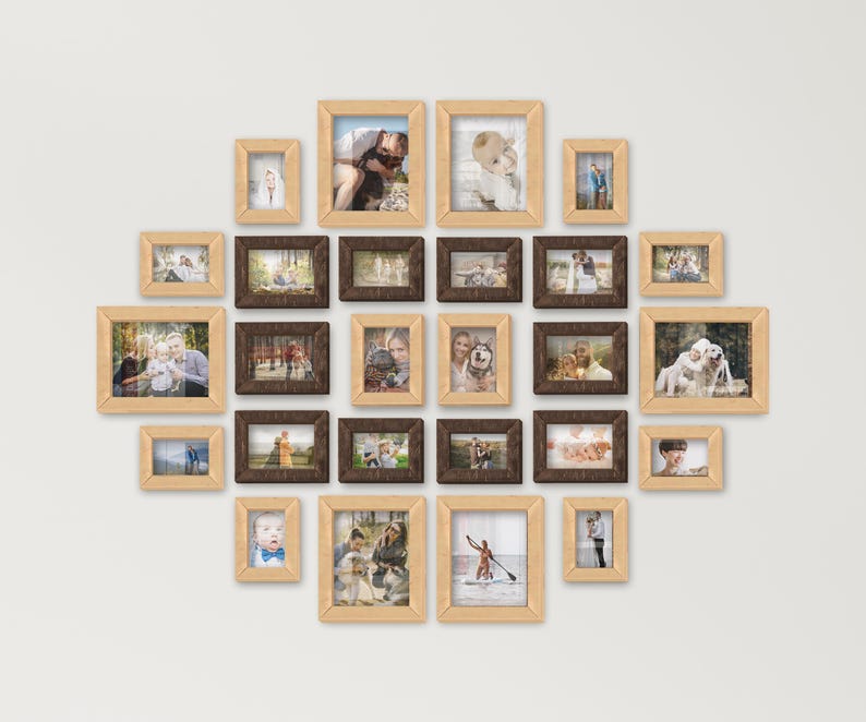 Custom Split Photo Collage Extra Large Wall Art Wood Picture Frame Set ...
