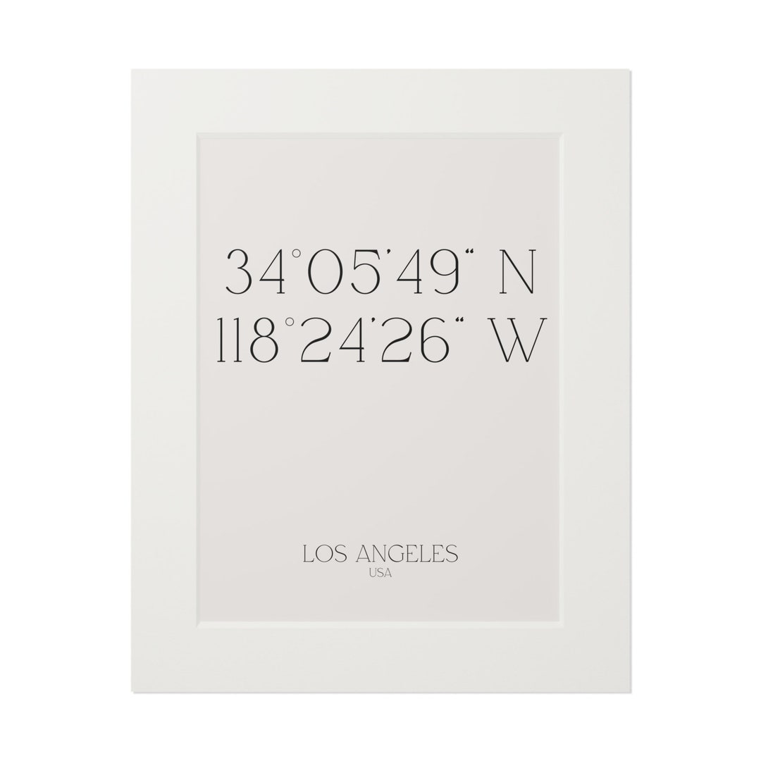 Los Angeles Coordinates Fine Art Print - Etsy